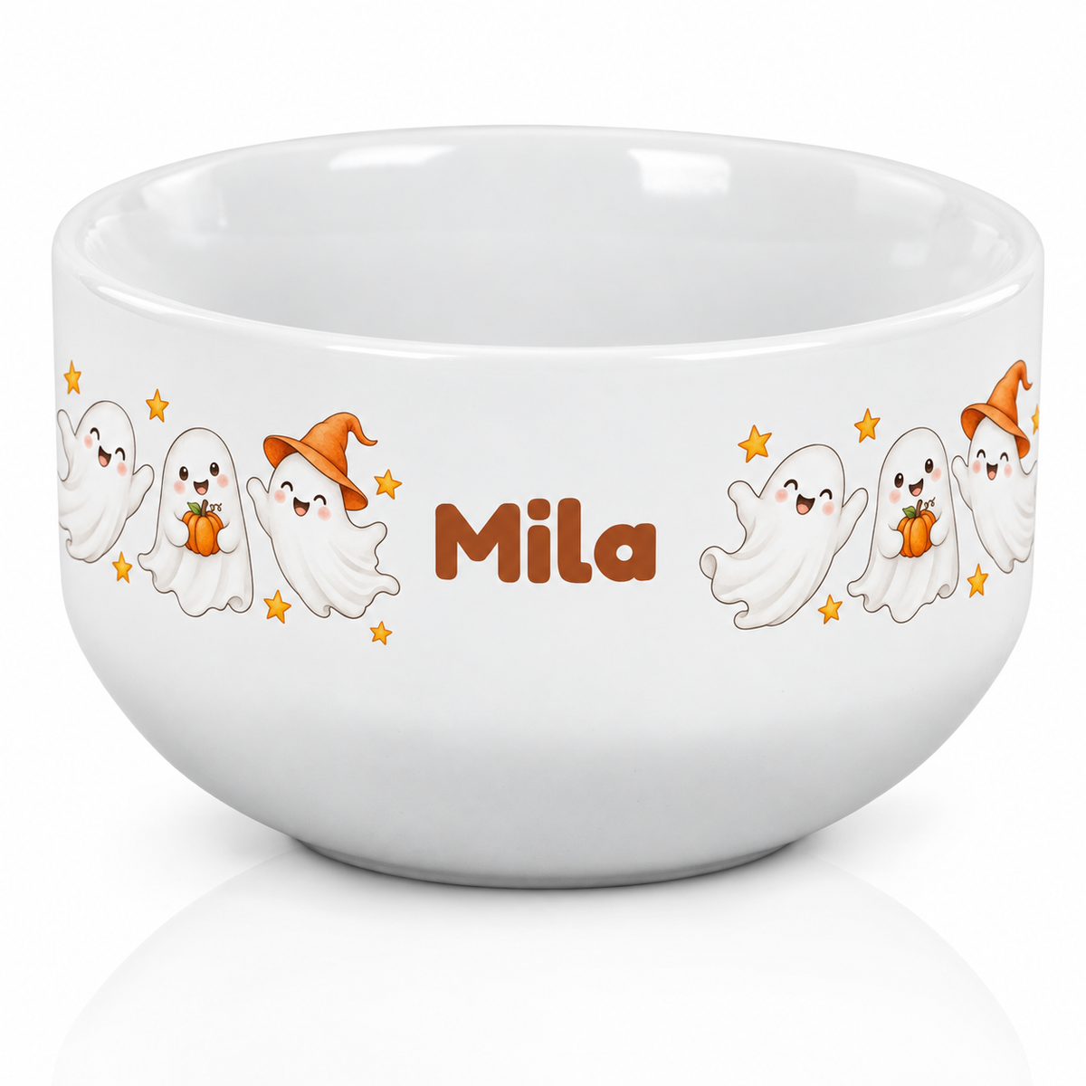 Müslischale Geisterfreunde mit Beispielname Mila – Hauptansicht