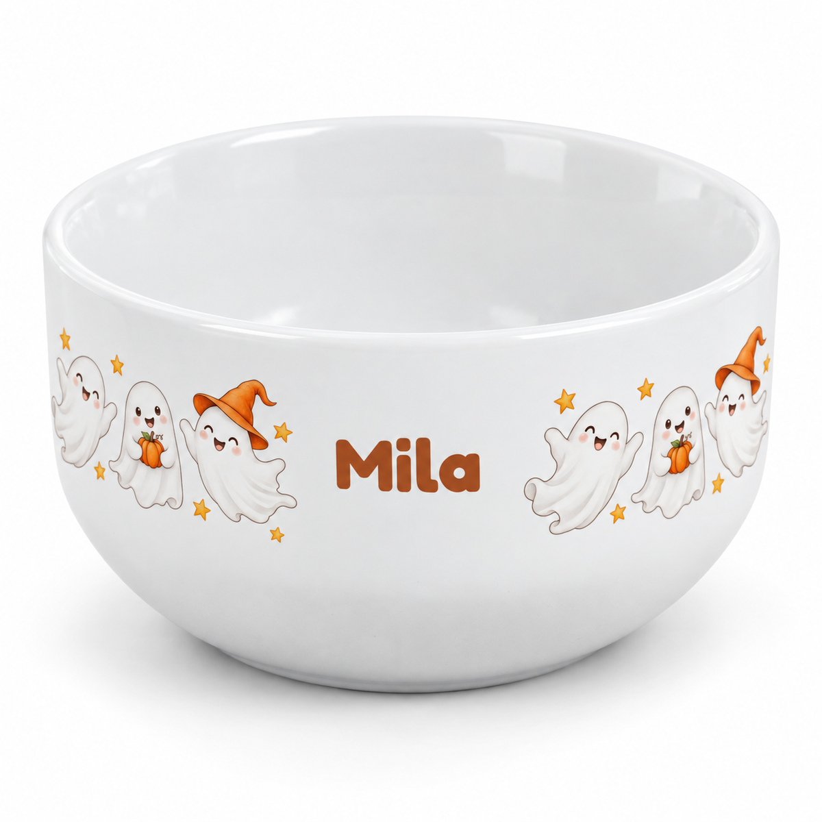 Müslischale Geisterfreunde mit Beispielname Mila – Detailansicht