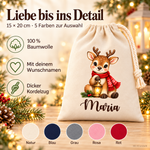 Eigenschaften der personalisierten Säckchen in 15 × 20 cm.