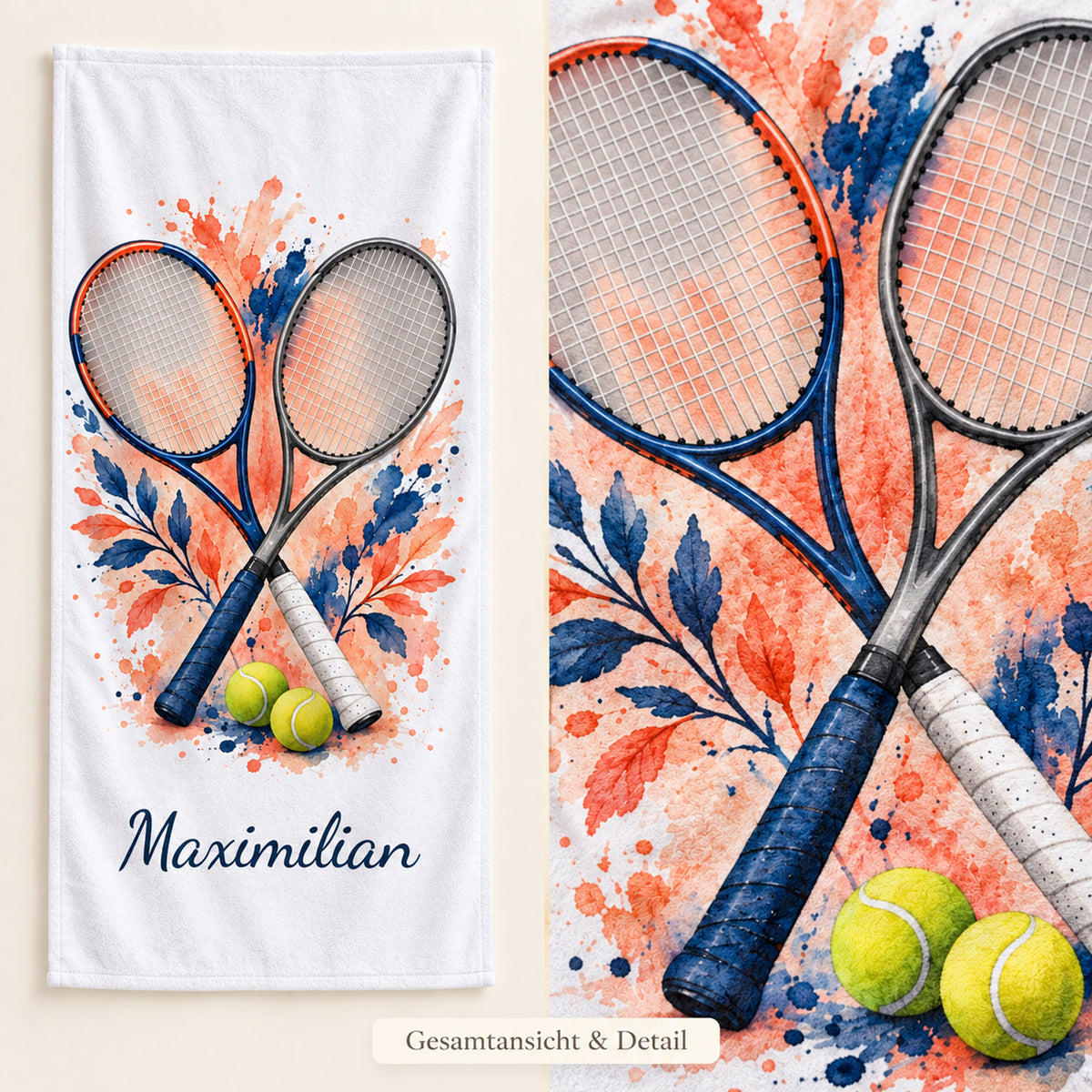 Personalisiertes Tennis-Handtuch Doppel – Ansicht 6