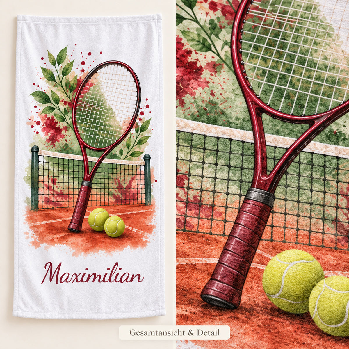 Personalisiertes Tennis-Handtuch Sandplatz – Ansicht 6