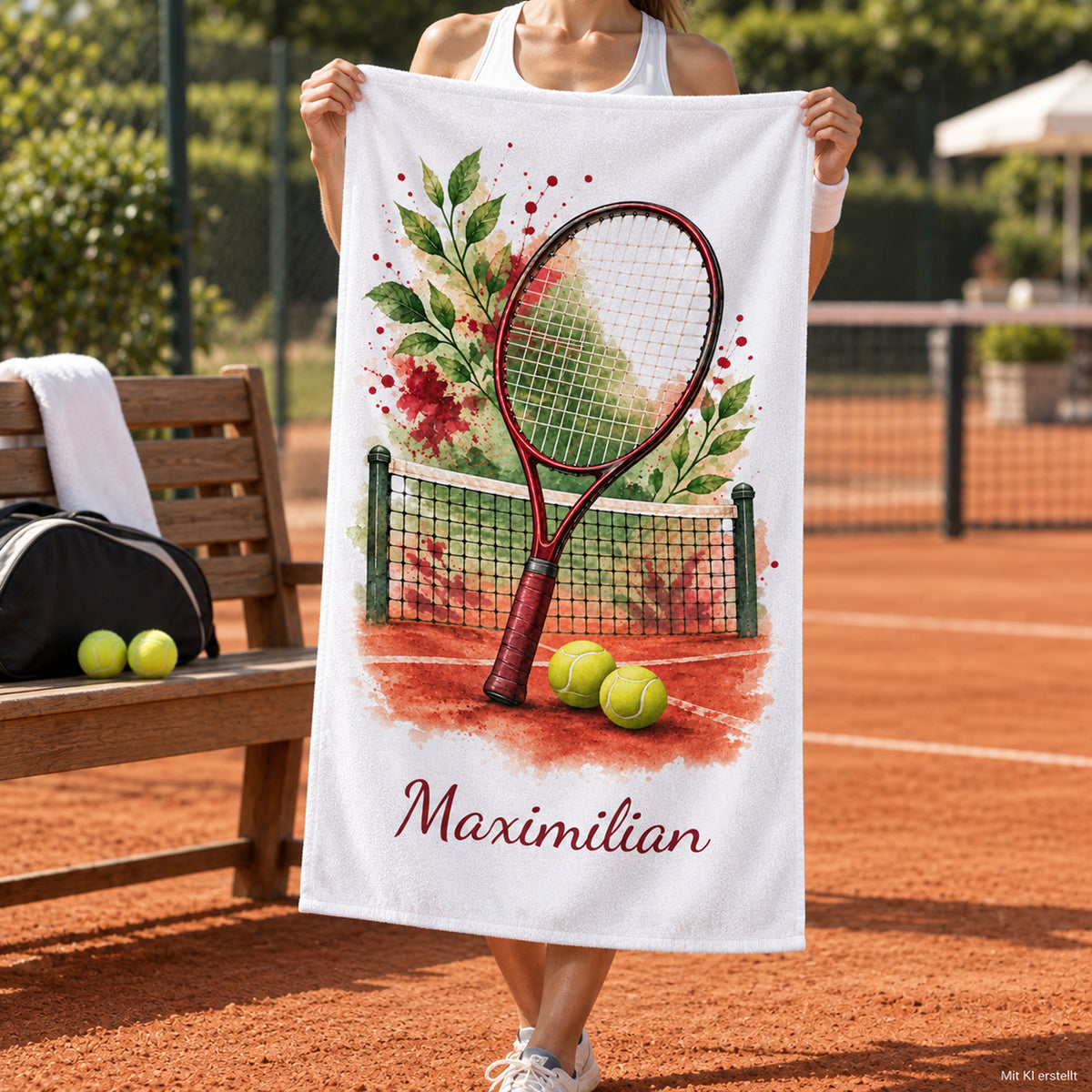Personalisiertes Tennis-Handtuch Sandplatz – Ansicht 7