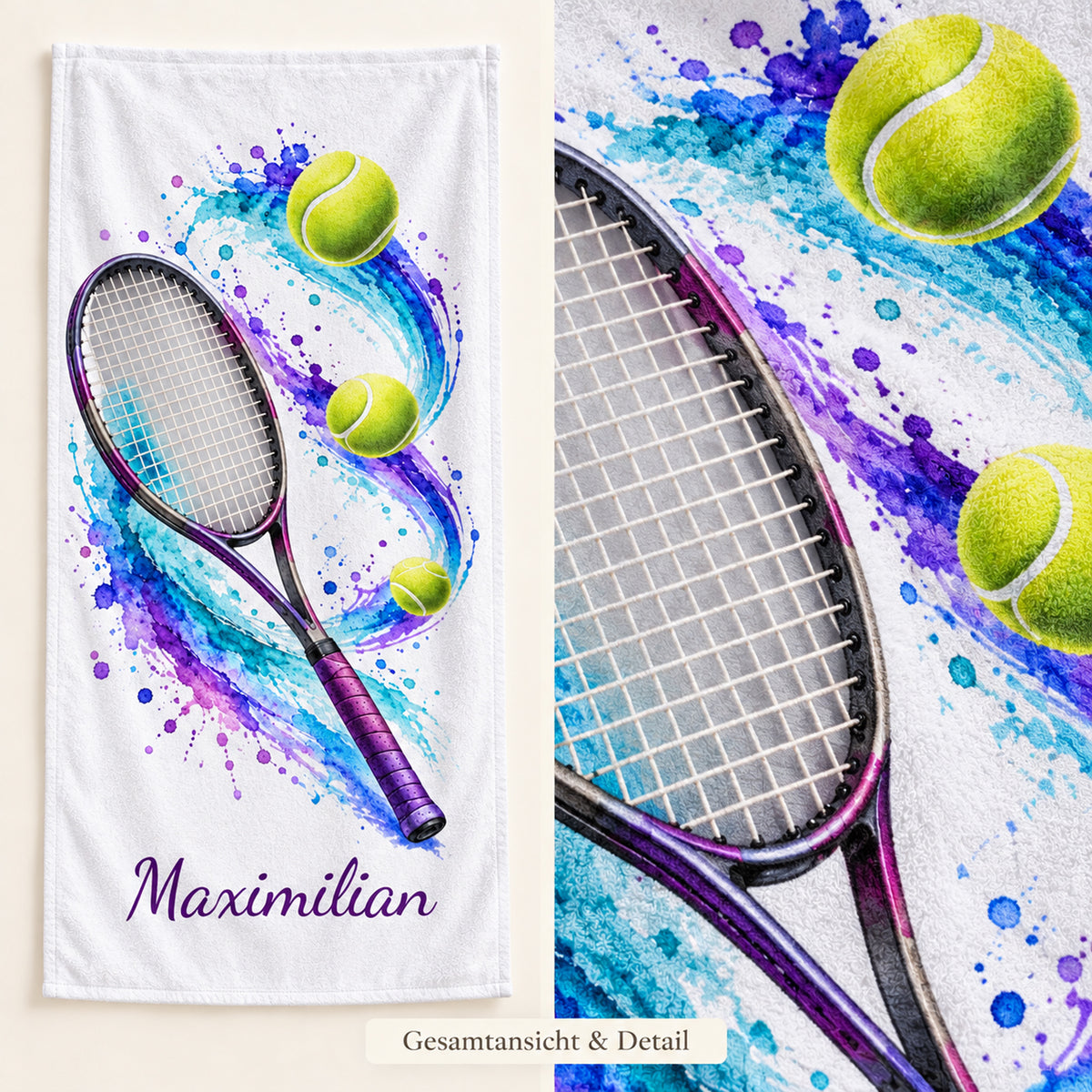 Personalisiertes Tennis-Handtuch Topspin – Ansicht 6