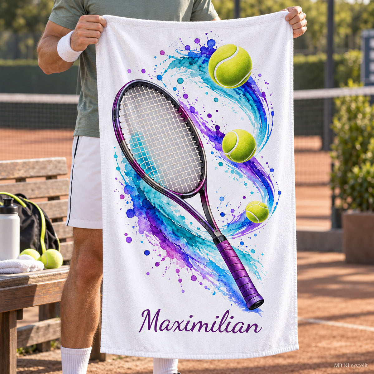 Personalisiertes Tennis-Handtuch Topspin – Ansicht 7