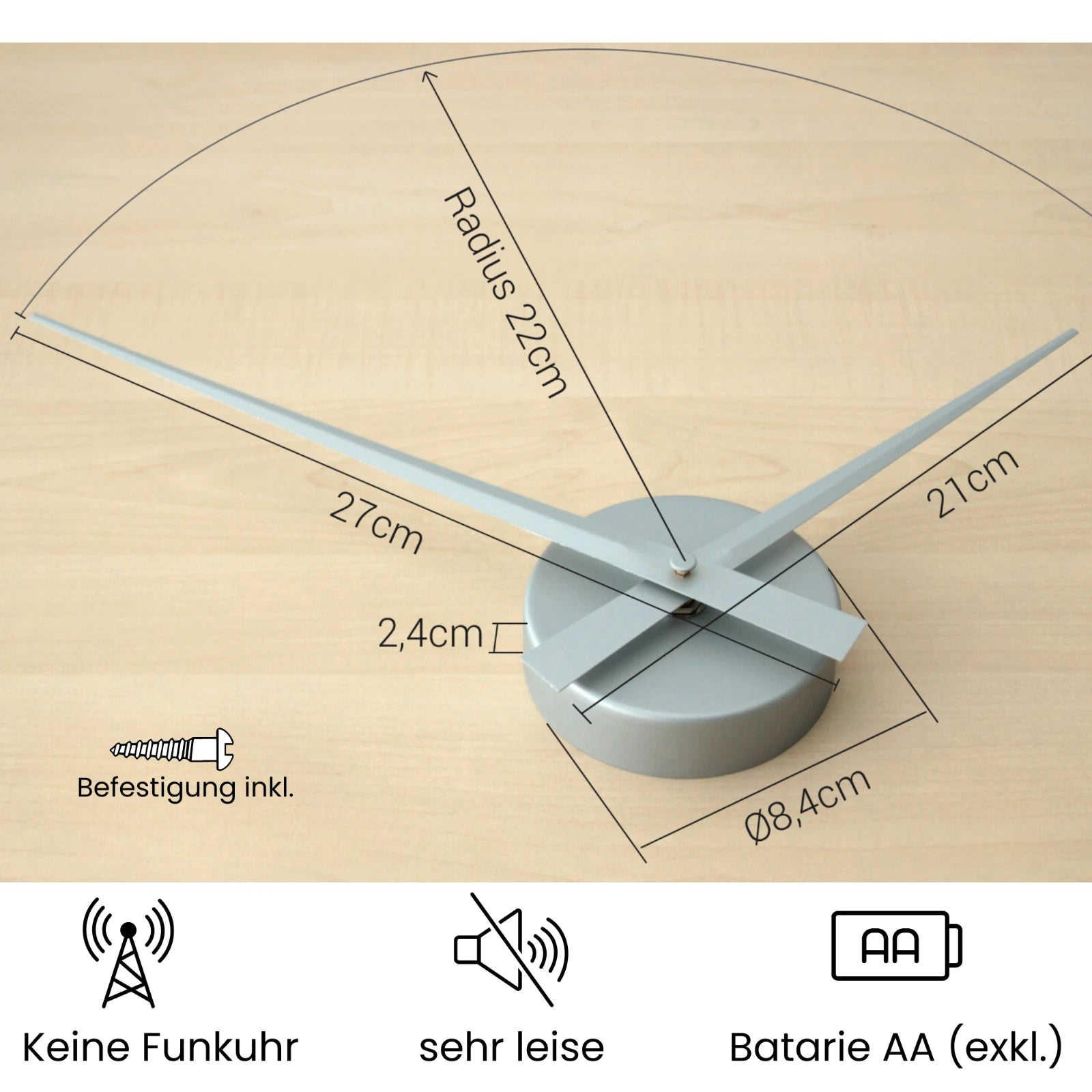Minimalistisches Uhrwerk – leise DIY-Wanduhr | Abverkauf