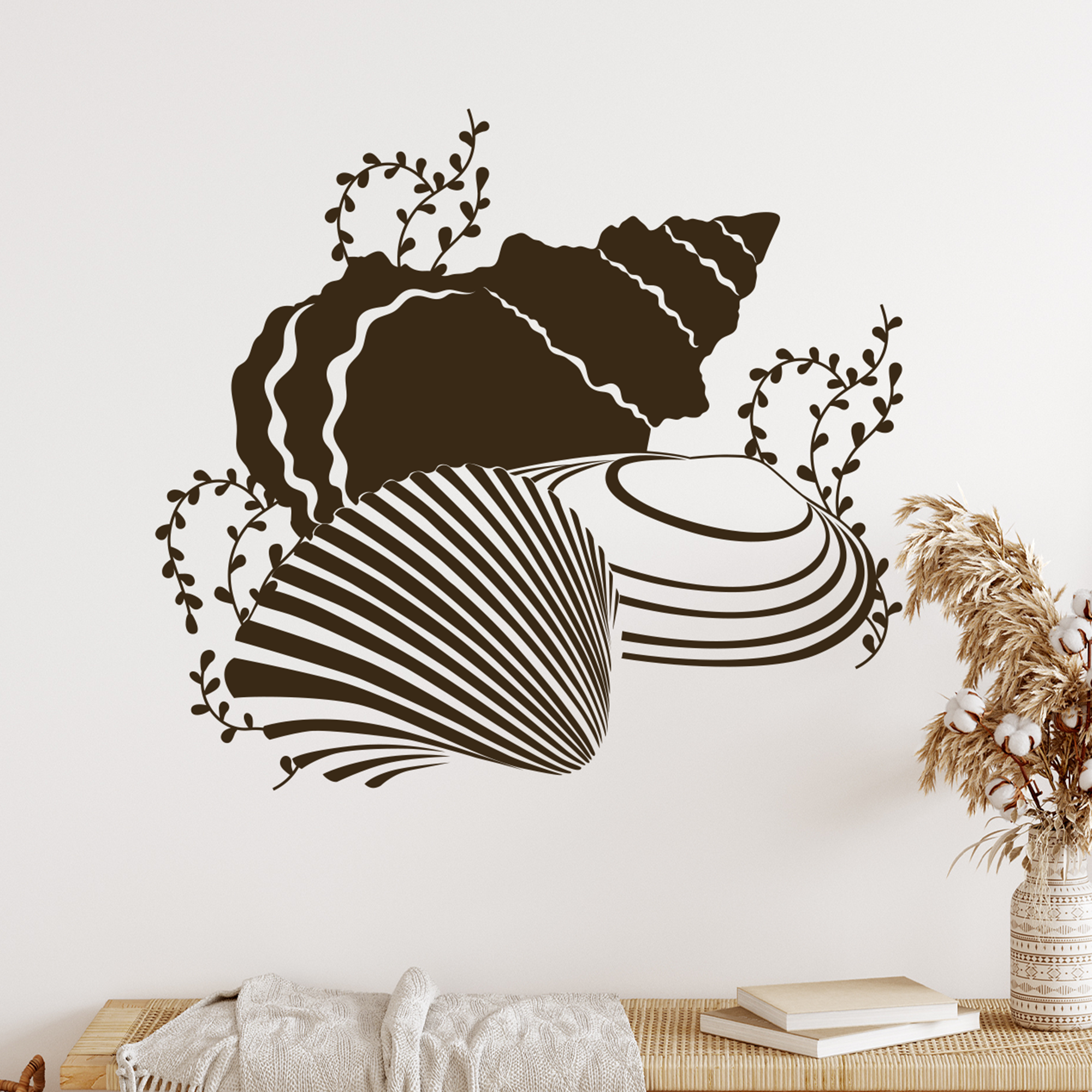 Maritimes Wandtattoo Muscheln