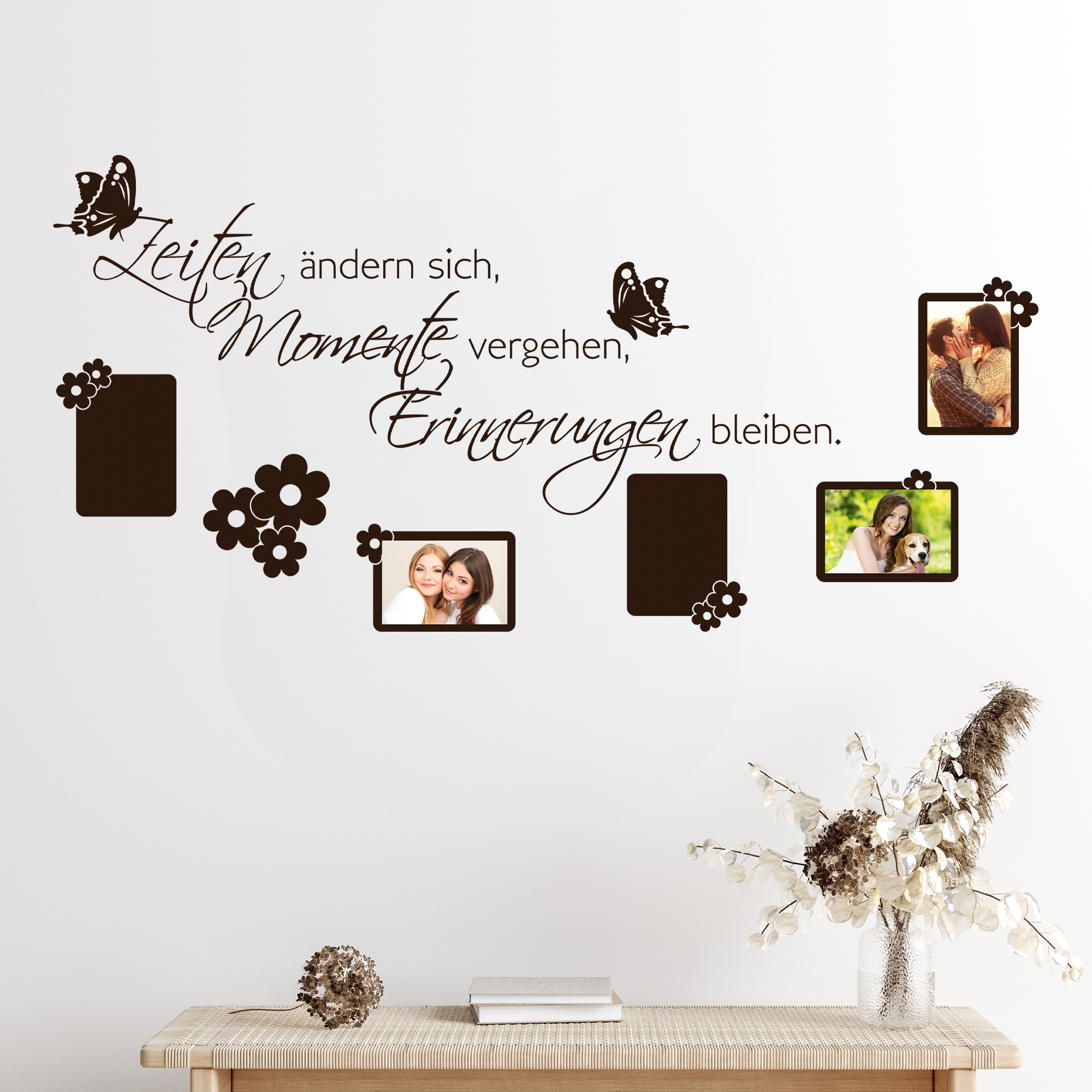 Wandtattoo Fotowand mit Spruch