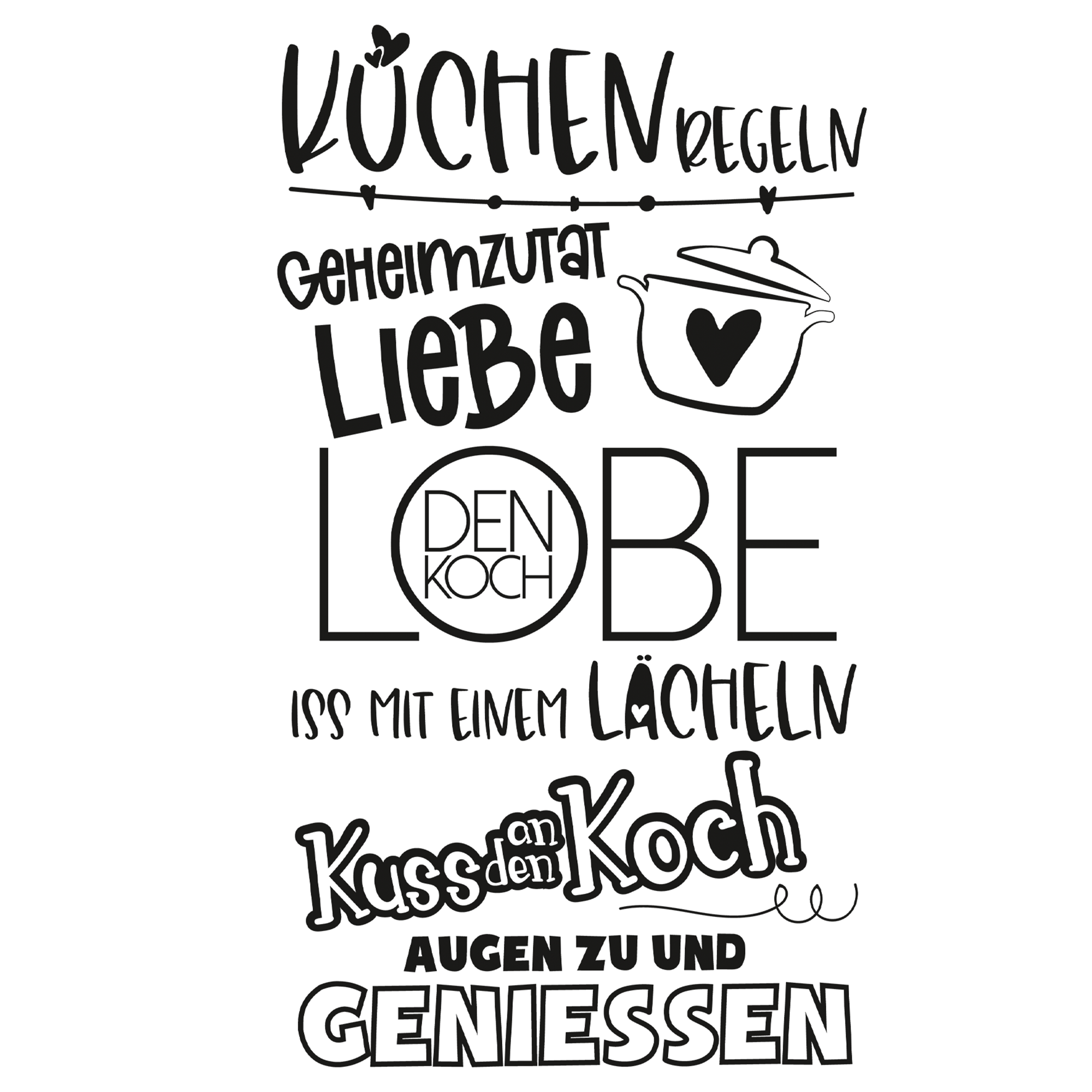 Wandtattoo Küchenregeln