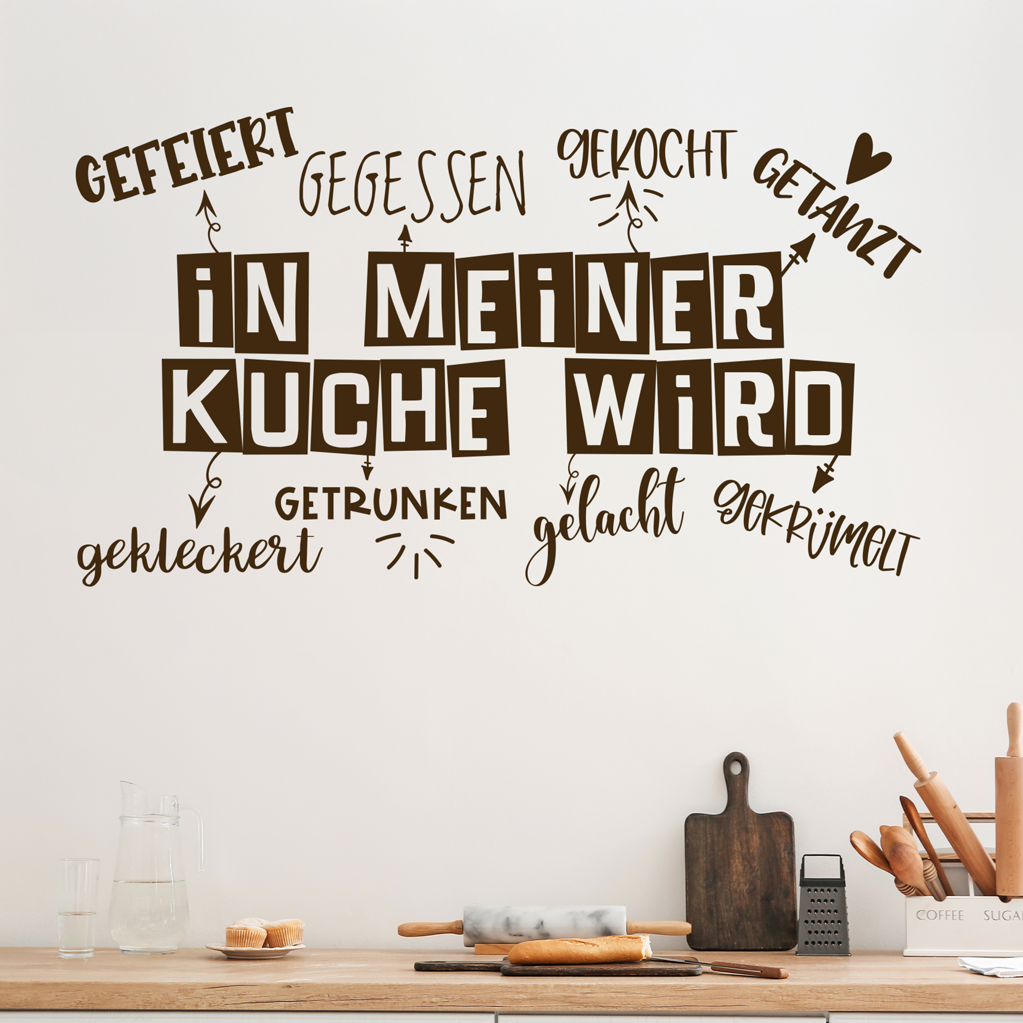 Wandtattoo Freude in der Küche