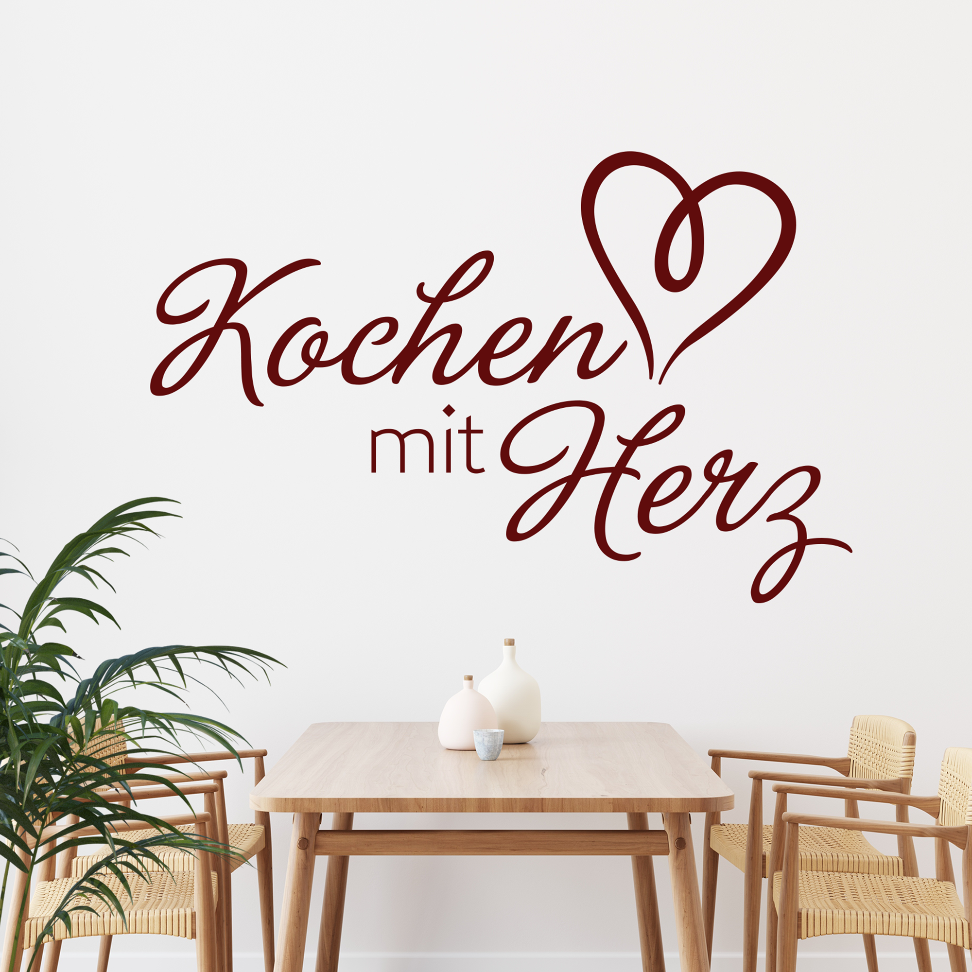 Wandtattoo Kochen mit Herz