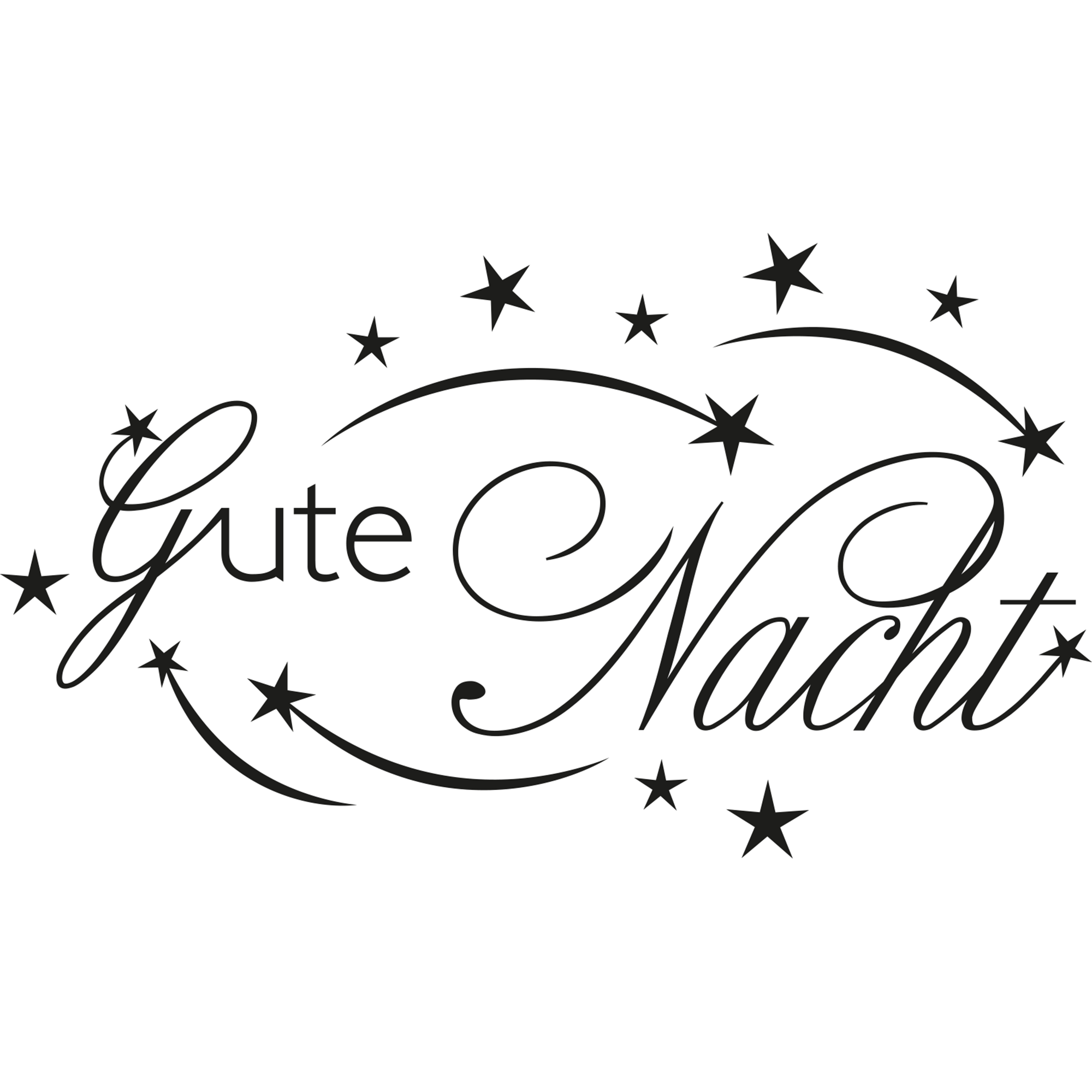 Wandtattoo „Gute Nacht“ mit Sternen