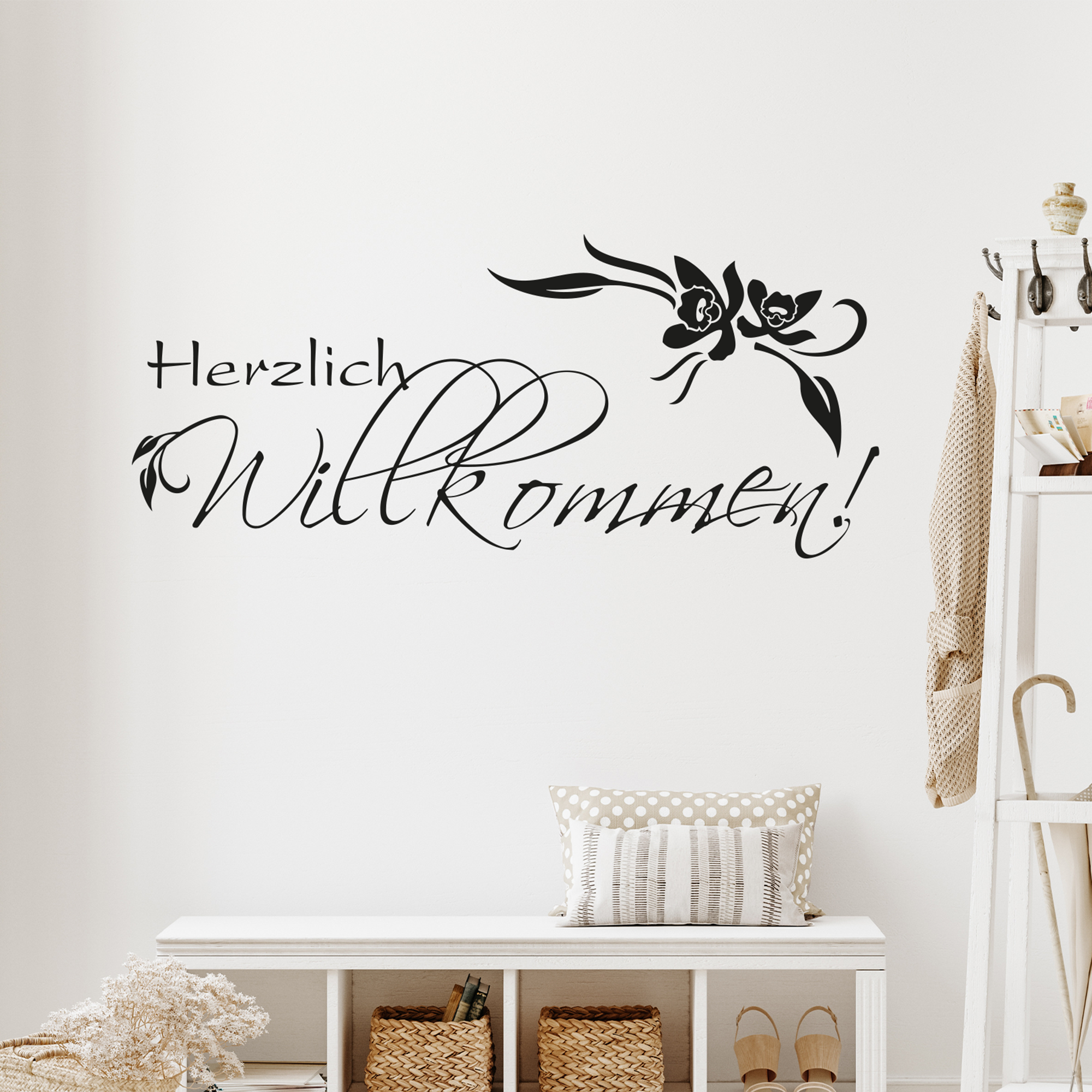 Wandtattoo „Herzlich willkommen“