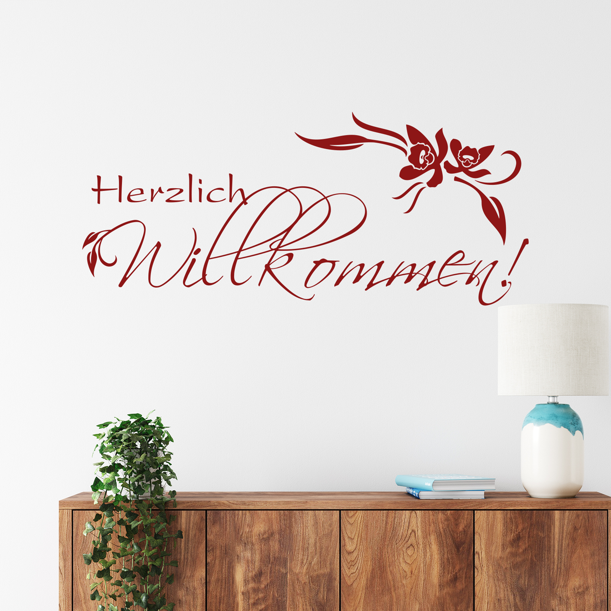 Wandtattoo „Herzlich willkommen“