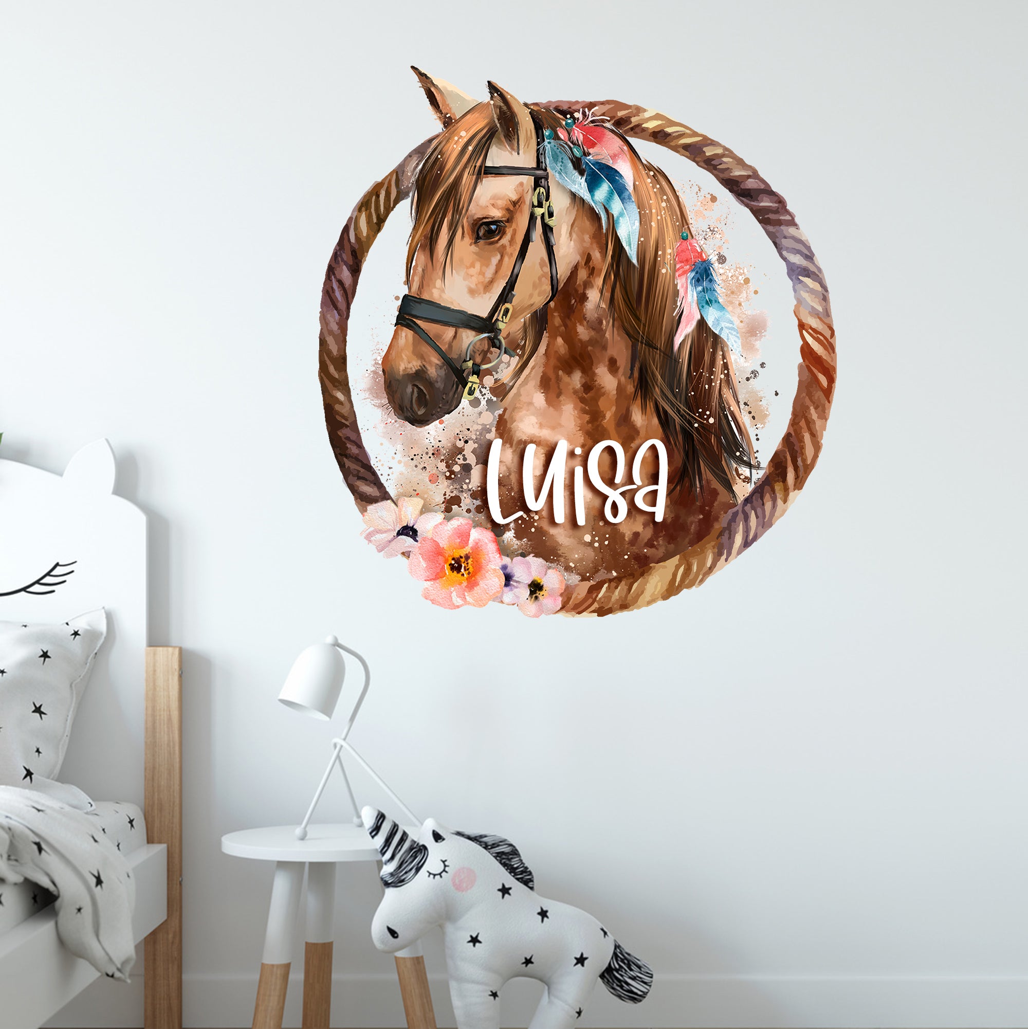 Wandtattoo Pferd mit Wunschnamen