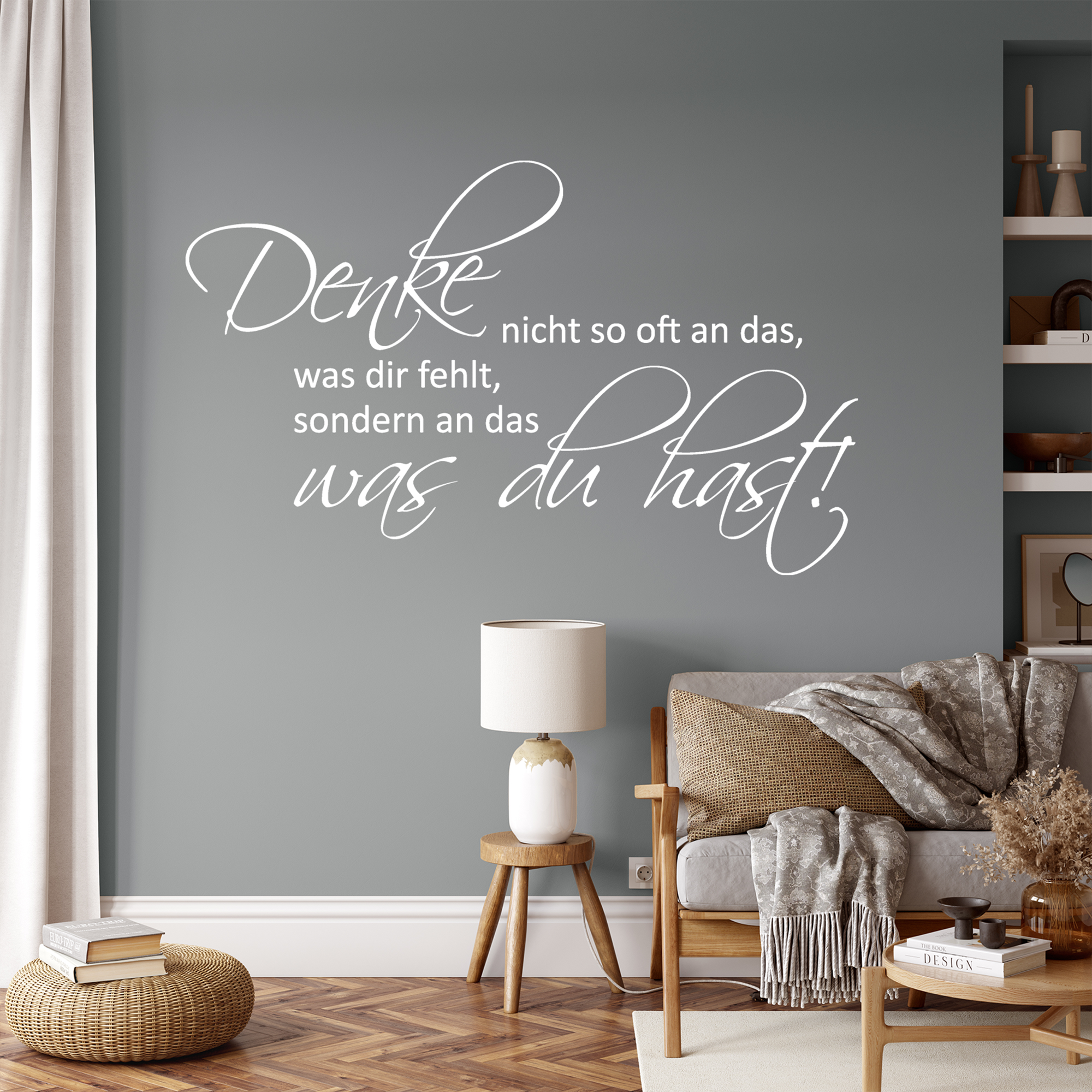 Wandtattoo Spruch über Denken