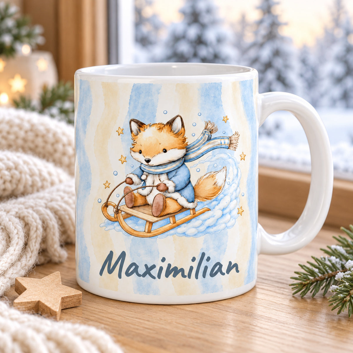 Tasse Fuchs mit Wunschname Maximilian – lifestyle