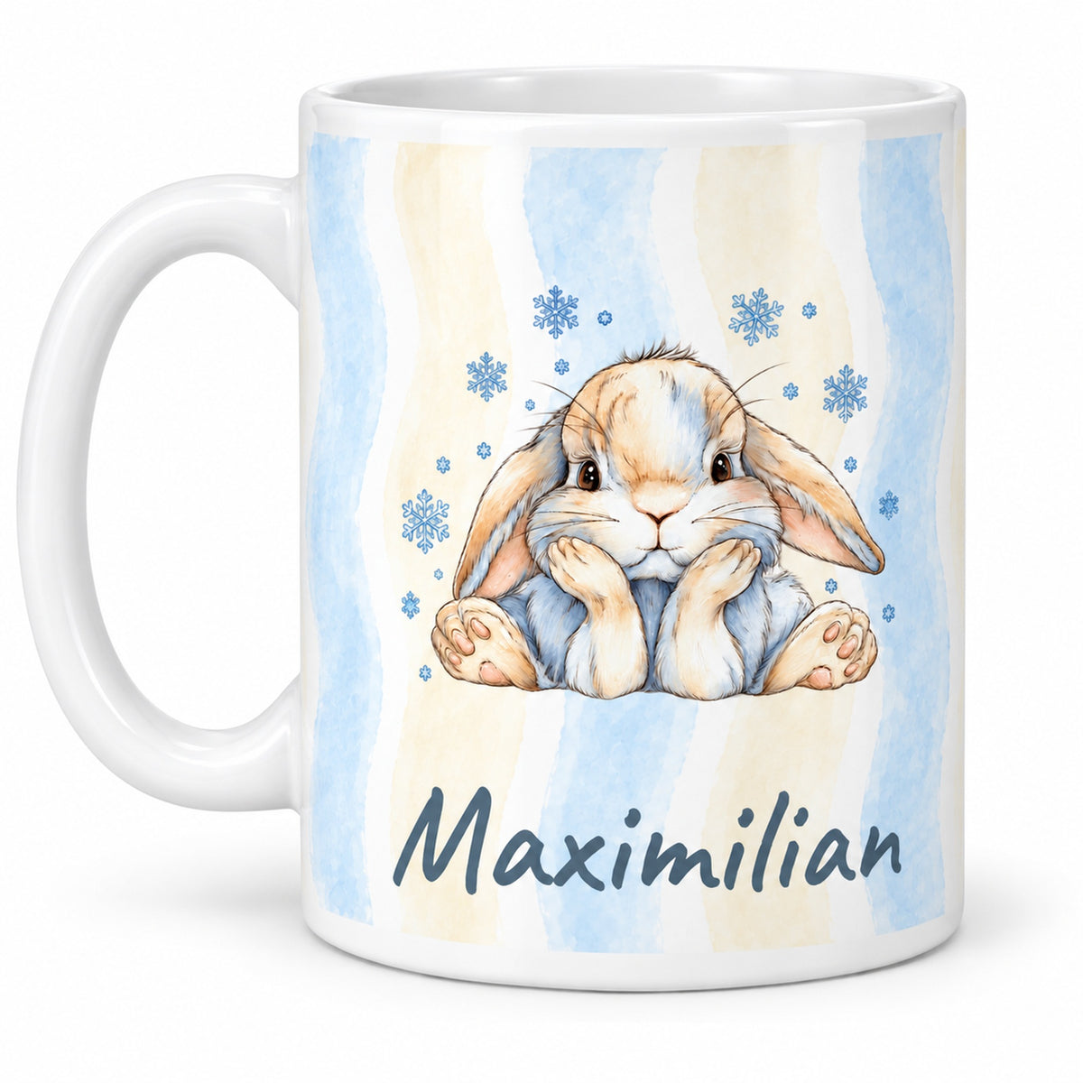 Personalisierte Wintertasse mit Hase – reverse