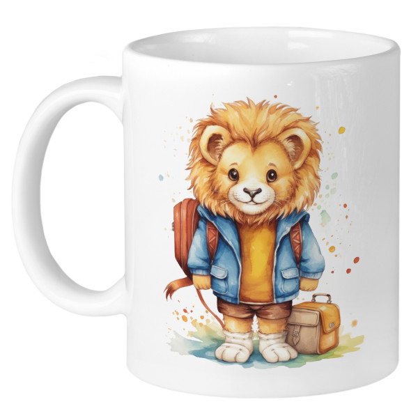 Personalisierte Tasse zur Einschulung für Jungen Löwe