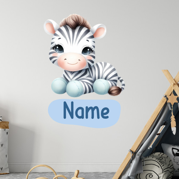 Wandtattoo Zebra mit Name personalisiert