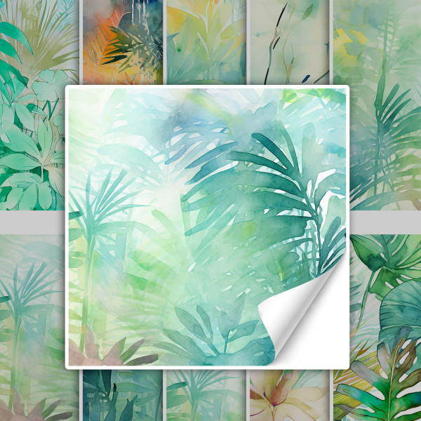 Fliesenaufkleber Dschungel Tropical Watercolor