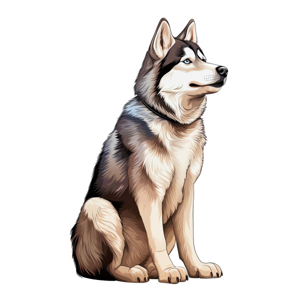 Wandtattoo Hund Sibirian Husky