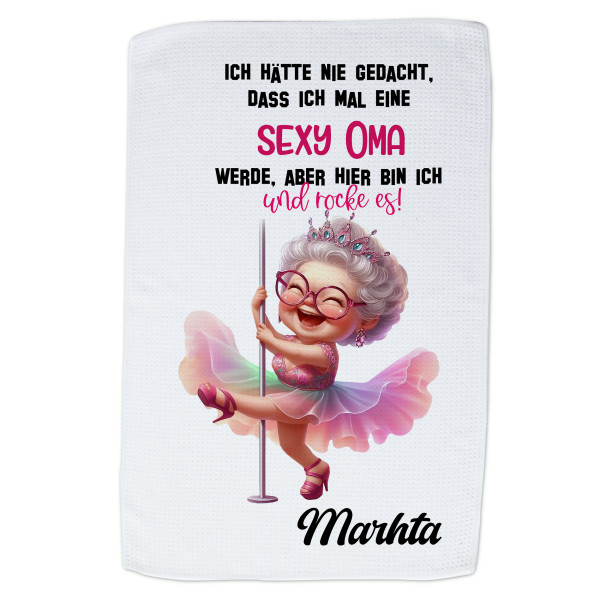 Geschirrtuch Sexy Oma mit Namen