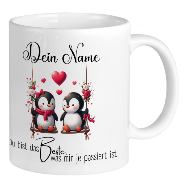 Personalisierte Tasse für Paare Pinguin