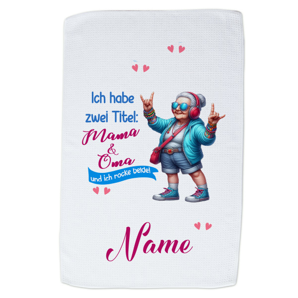 Geschirrtuch Coole Oma mit Namen