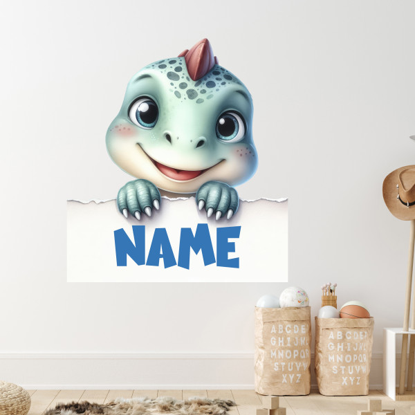 Wandtattoo Gecko für Kinderzimmer mit Namen personalisiert