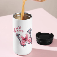 Schmetterling Kaffeebecher personalisiert mit Namen 400ml