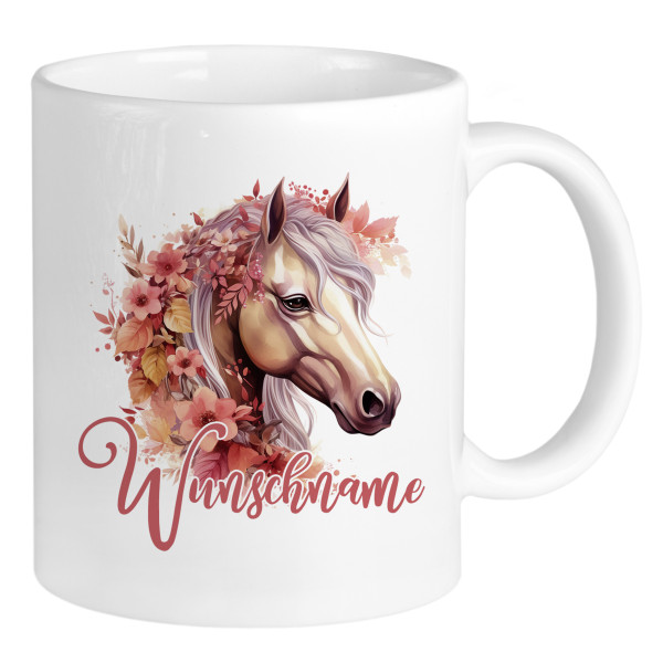 Personalisierte Tasse Pferd in Rosa