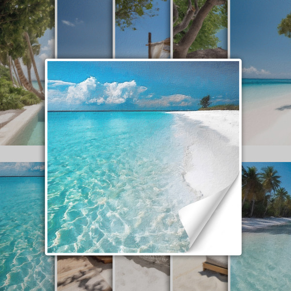 Fliesenaufkleber Türkis Wasser Strand Lagune