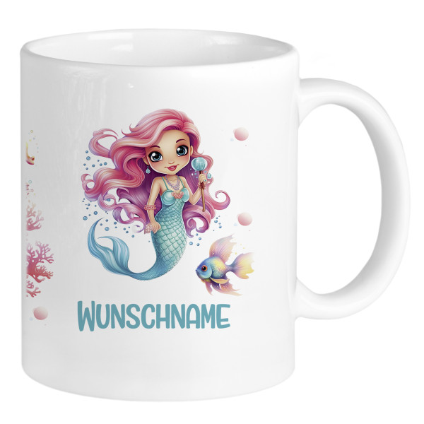 Tasse Meerjungfrau mit Namen personalisier