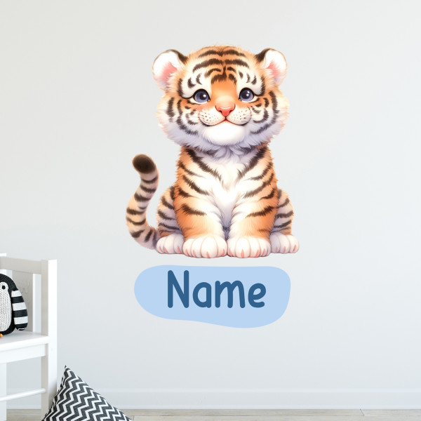 Wandtattoo Tiger mit Name personalisiert