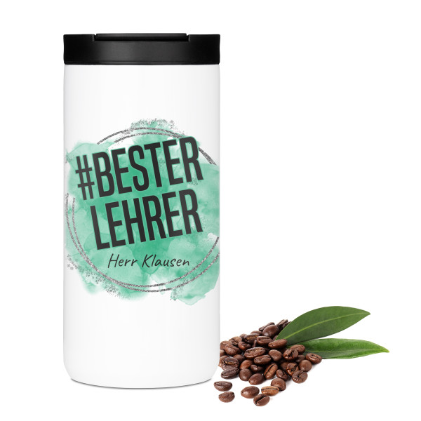 Kaffeebecher Bester Lehrer mit Namen