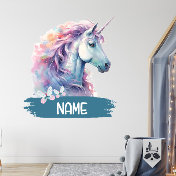 Personalisierbares Wandtattoo Magisches Einhorn