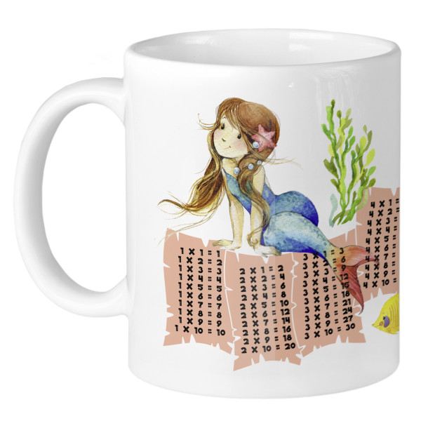 Das kleine 1x1 Tasse mit Meerjungfrau