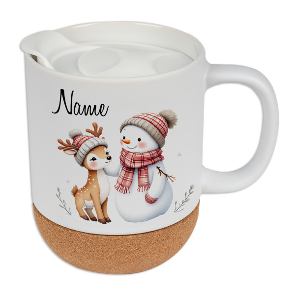 Tasse Weihnachten mit Deckel & Kork