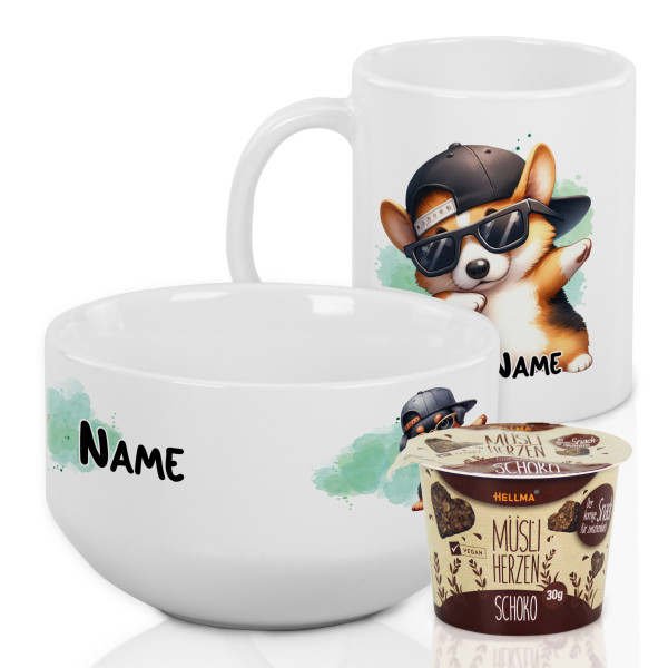 Frühstücksset Müslischale Tasse Set Coole Hunde