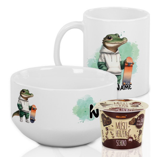 Frühstücksset Müslischale Tasse Set Skater