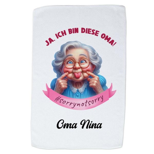 Geschirrtuch mit Namen & Oma