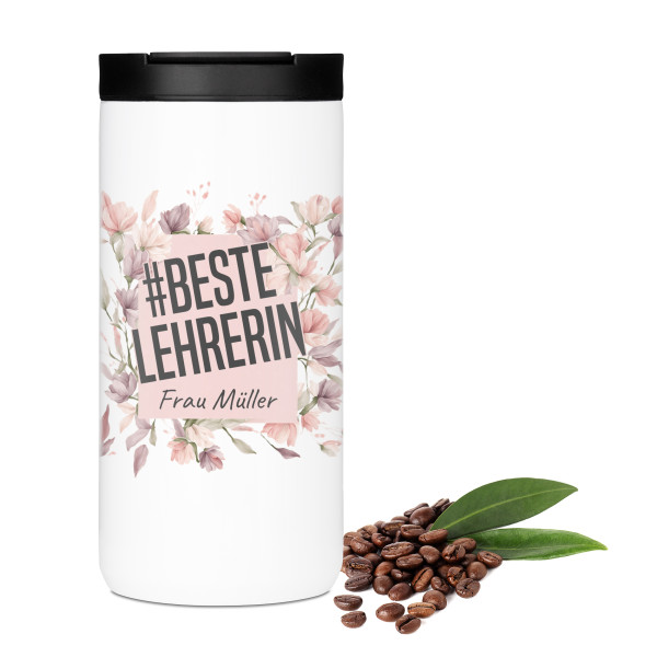 Kaffeebecher Beste Lehrerin mit Namen