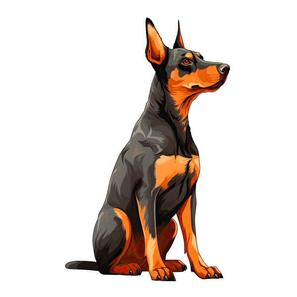 Wandtattoo Hund Dobermann Pinscher