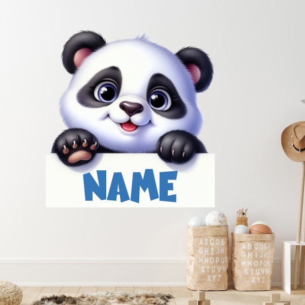 Wandtattoo panda Bär kinderzimmer mit Namen personalisiert