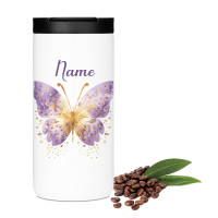 Kaffeebecher personalisiert mit Namen & Schmetterling 400ml