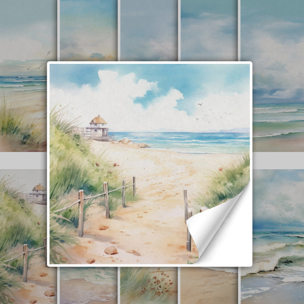 Fliesenaufkleber Maritim Strand Aquarell