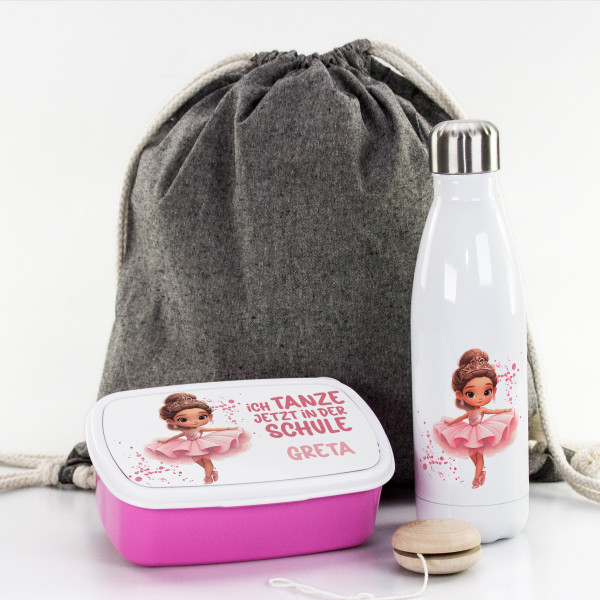 Trinkflasche mit Brotdose Ballerina Set