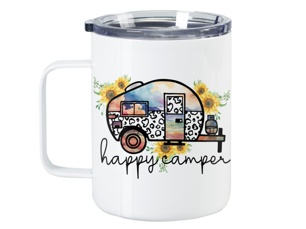 Thermobecher Spruch Camping happy camper