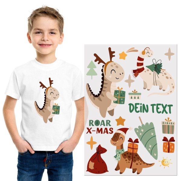 Bügelbild Dinos Weihnachten