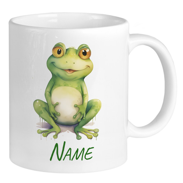 Personalisierte Tasse Frosch mit Namen